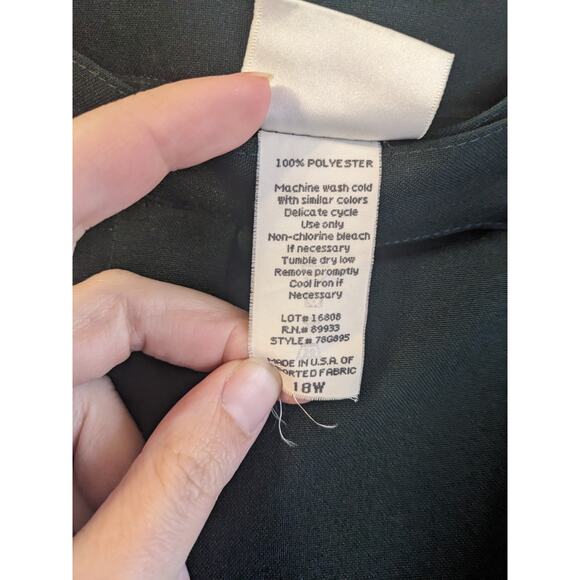 Tofy Women's High Rise Hook Closer Dark Green Polyester Pant Size 18W - Picture 4 of 4